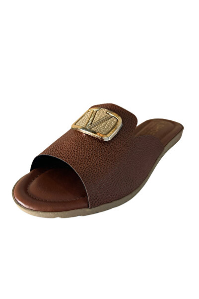 GÜR MODA AYAKKABI Thin Sole Orthopedic Comfortable Lightweight Stitched Slippers