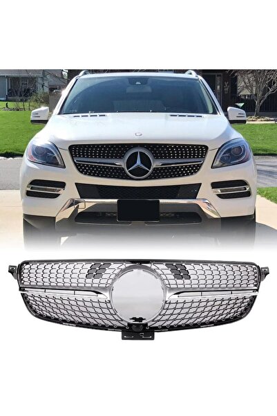 gkl Mercedes GLE W166 Diamond Ön Panjur Krom/Gümüş 2015-2018