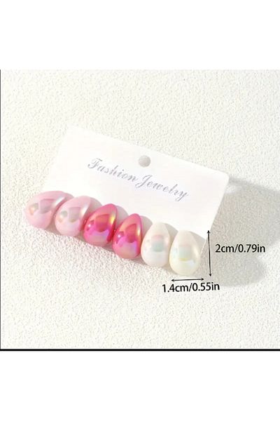 TChic Set of 3 Pearlescent Drop Earrings