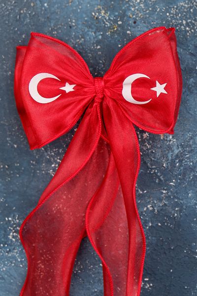 Hayalperest boncuk 23 أبريل آل العلم منقوشة الشعر التبعي القوس نموذج مشبك