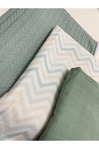 HEYBELİ ORGANİK %100 Pamuk Bebek Pikesi Ve Gots Sertifikalı Müslin Örtü Set