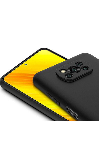 Marselit Xiaomi Poco X3/X3 Pro Compatible Premium Launch Liquid Silicone Case Inside Velvet-Black