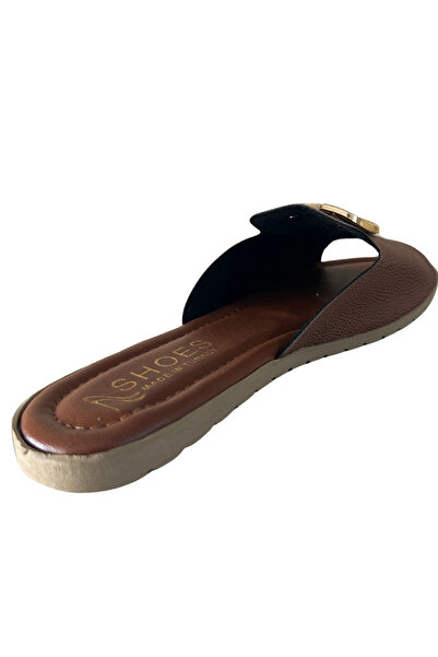 GÜR MODA AYAKKABI Thin Sole Orthopedic Comfortable Lightweight Stitched Slippers