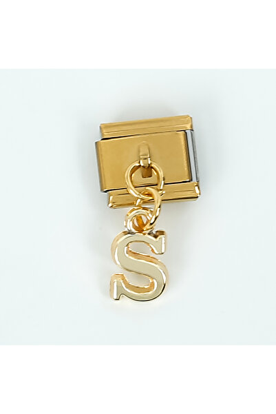 yfhobi Çelik İtalyan Bileklik Charmı, 1 Adet Paslanmaz Çelik Kulplu Harf Char...