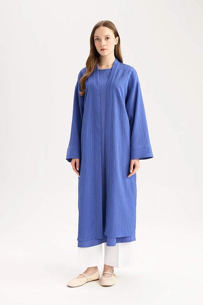 DeFacto Kimono lung și crinkle Relax Fit - guler șal E1816AX25SP