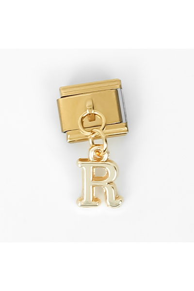 yfhobi Çelik İtalyan Bileklik Charmı, 1 Adet Paslanmaz Çelik Kulplu Harf Char...