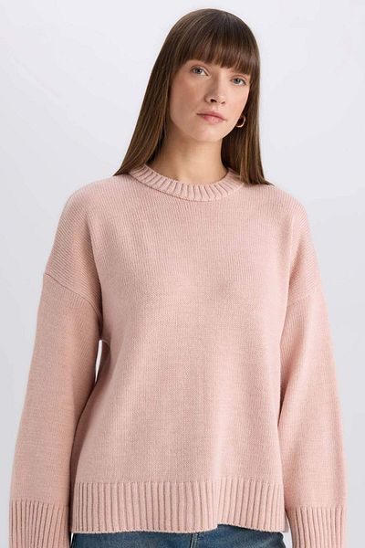 DeFacto Übergroßer, geräumiger Strickpullover mit Rundhalsausschnitt D0036AX25SP
