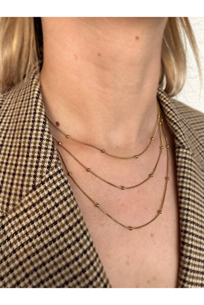 luvela دوريكا قلادة ثلاثية من الفولاذ الذهبي