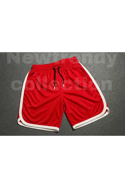 NEW TRENDY COLLECTİON Pantalonii scurți roșii plisați de baschet și fotbal sunt aplicabili sezonier
