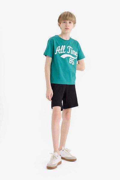 DeFacto Boy's 2 Piece Set Printed Short Sleeve T-Shirt Shorts E6541A825Sm