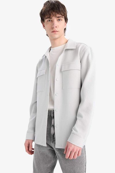 DeFacto Regular Fit Double Pocket Twill Long Sleeve Shirt E7689Ax25Sp