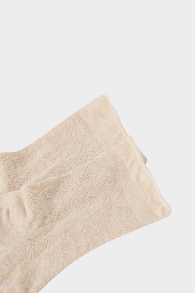 DeFacto Nahtlose, durchbrochene Premium-Sockelsocken aus gekämmter Baumwolle für Damen E8619axns