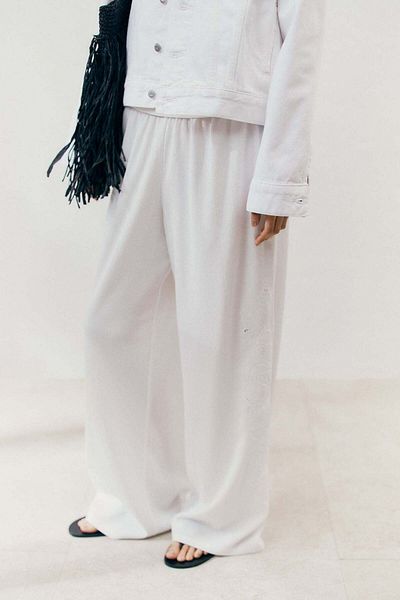 H&M Wide broderie anglaise trousers