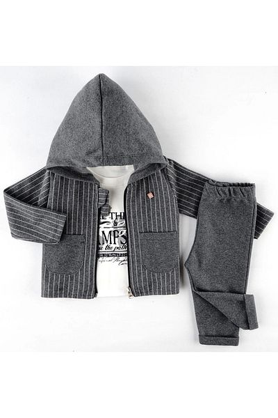 Mc Emirix Kids Wear Hooded Zippered Jacket Set of 3