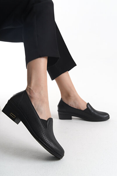 Tamdabu Ayakkabı جلد طبيعي أسود قطع الليزر العظام الوحيد الاحذية Tmd 2025071