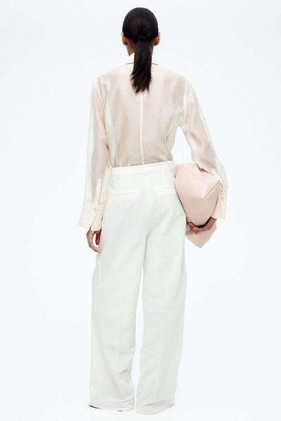 H&M Wide linen-blend trousers