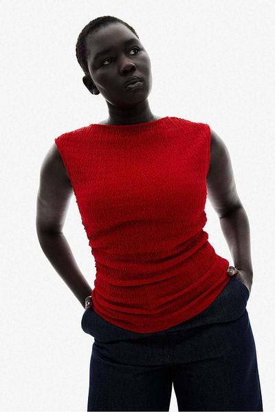H&M Textured jersey top