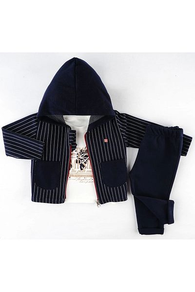 Mc Emirix Kids Wear Hooded Zippered Jacket Set of 3