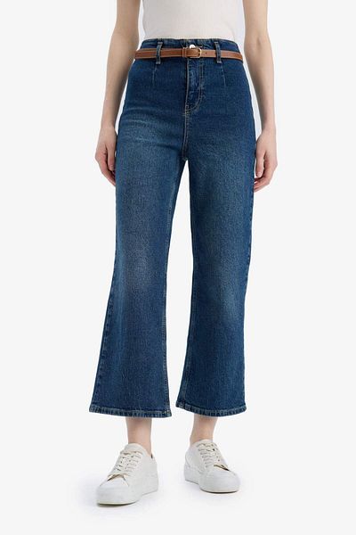 DeFacto Culotte-Jeans mit hoher Taille, knöchellang, waschbar, D4325AX25SP