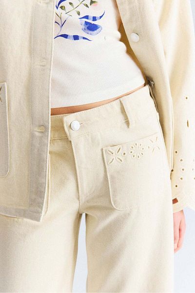 H&M Broderie Anglaise Ankle Jeans