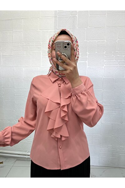 Zeynep Butik Önü Fırfırlı Jesica Kumaş Etek Üstü Gömlek 1802