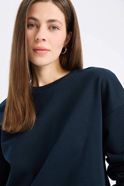 DeFacto Толстовка Regular Fit Crew Neck Thick Basic Duz Sweatshirt D6645ax25sp D6645ax25sp