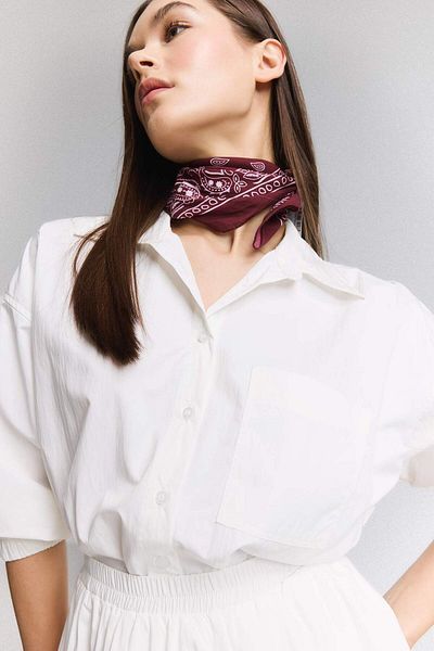 DeFacto Oversize Wide Fit Basic Plain Parachute Long Sleeve White Shirt E6693Ax25Sp