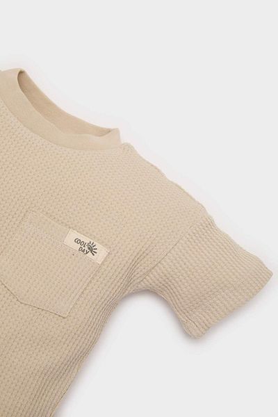 DeFacto Baby Boy Crew Neck Waffle Short Sleeve T-Shirt C2208A525Sm