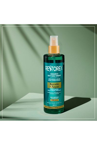 Restorex Keratin & Argan Repair Tekutý kondicionér pro péči o vlasy 200 ml - poškozené a poškozené vlasy