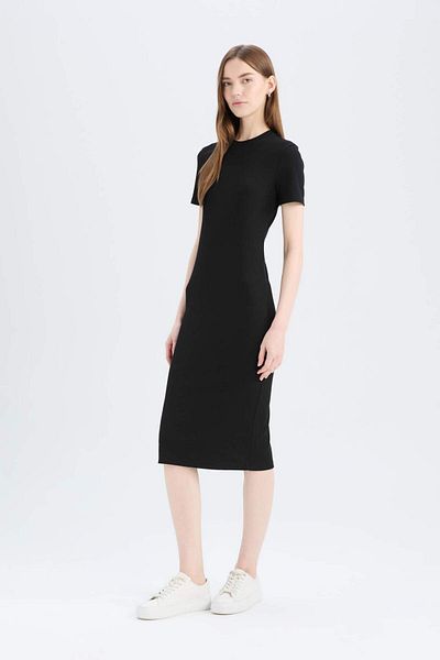DeFacto Φόρεμα μίντι bodycon με λαιμόκοψη τύπου μπλούζας E6926AX25SP