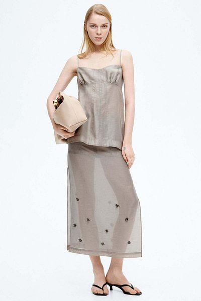 H&M Sheer embellished skirt