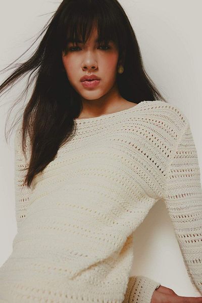 DeFacto Oversize Wide Fit Boat Neck Openwork Knitwear Sweater E6254Ax25Sp