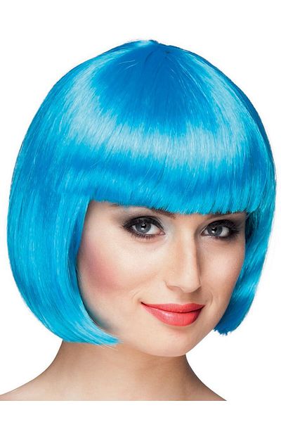 SAVA HOME COLLECTİON Turquoise Color Party Wig Blunt Hair