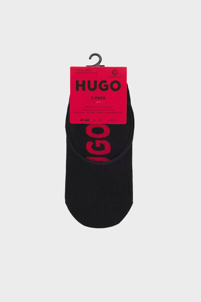 HUGO Pamuklu Büyük Logolu 3 Pack Çorap Erkek ÇORAP 50541589 001