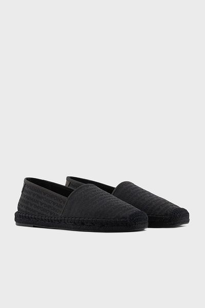 Emporio Armani Leather All Logo Espadrille Men's Espadril
