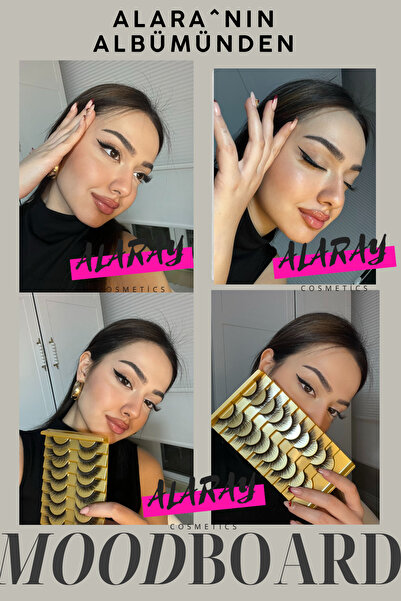 alaraycosmetics Takma Ipek Kirpikler 10 Çift Tilki Gözü Tasarım Çekik Gözler Çarpıcı Bakışlar Kirpik Paleti