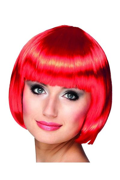 SAVA HOME COLLECTİON Red Color Party Wig Blunt Hair