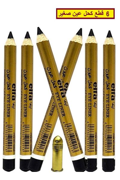 ELFA Elfa Small Black Eyeliner Pencil, 6 Pieces