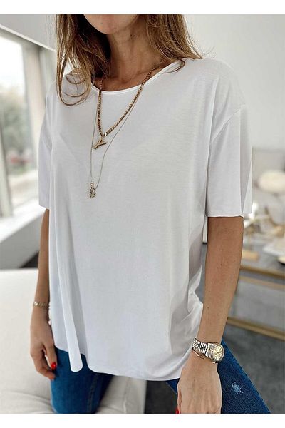 Benin Oversize Plain White T-Shirt