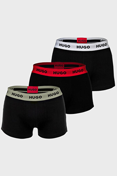 HUGO Logolu Streç Pamuklu 3 Pack Boxer Erkek BOXER 50532611 977