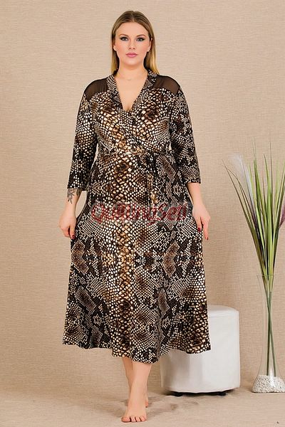 quilling Snake Pattern Lady 7286 Women's Hanging Neck and Sleeve Plus Size Nightdress, Dress
