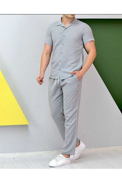 Yavili Special Design Linen Trousers Shirt Set