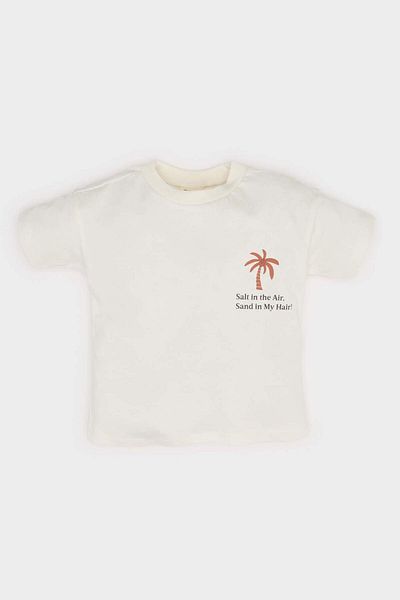 DeFacto Baby Boy 2 Piece Set Printed Short Sleeve T-Shirt Salopet C2257A525Sm