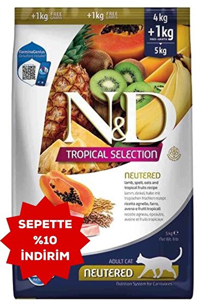 N&D Premium Market ND Tropical Selection Kuzu Etli Kısırlaştırılmış Kedi Mama...