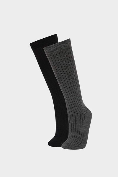 DeFacto Women's 2-Piece Cotton Knee Socks F0855Axns