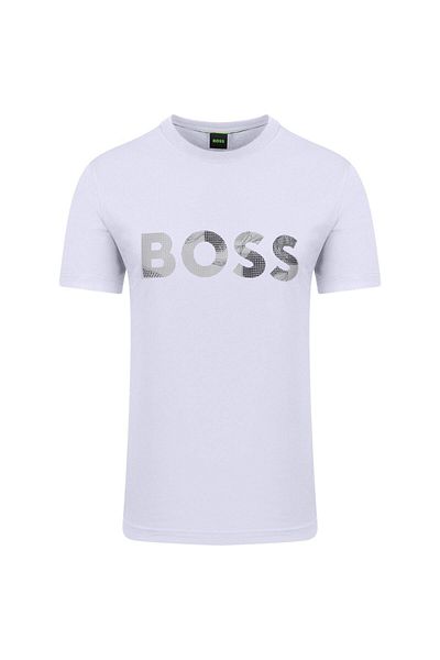 BOSS Ανδρικό BOSS γραπτό κοντομάνικο λαιμόκοψη λευκό μπλουζάκι 50537834-100