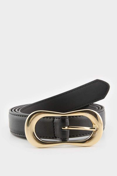 DeFacto Women's Oval Buckle Faux Leather Jean Belt F1441Axns
