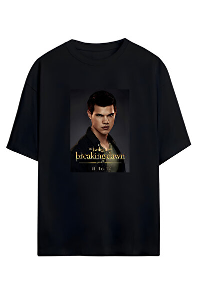 MAGORS Alacakaranlık Efsanesi Eclipse Jacob Black Baskılı Unisex Pamuklu Tişör