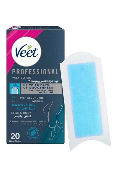 Veet Easy Gel Wax Strips for Sensitive Skin, 20-Pack