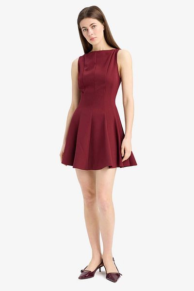 DeFacto Rochie de seară mini fără mâneci, de bază, cu decolteu barcă F0205ax25sp